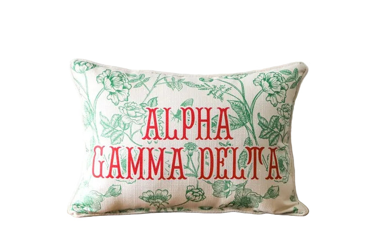 Alpha Gamma Delta Toile Pillow