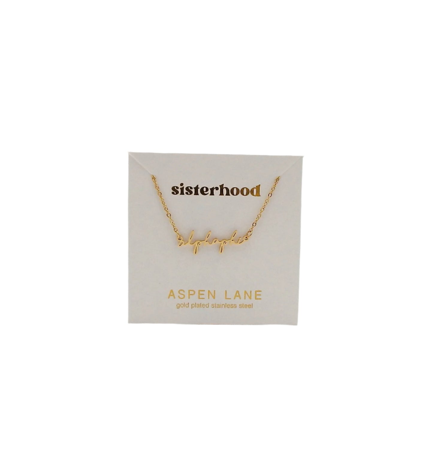 Alpha Phi Script Necklace