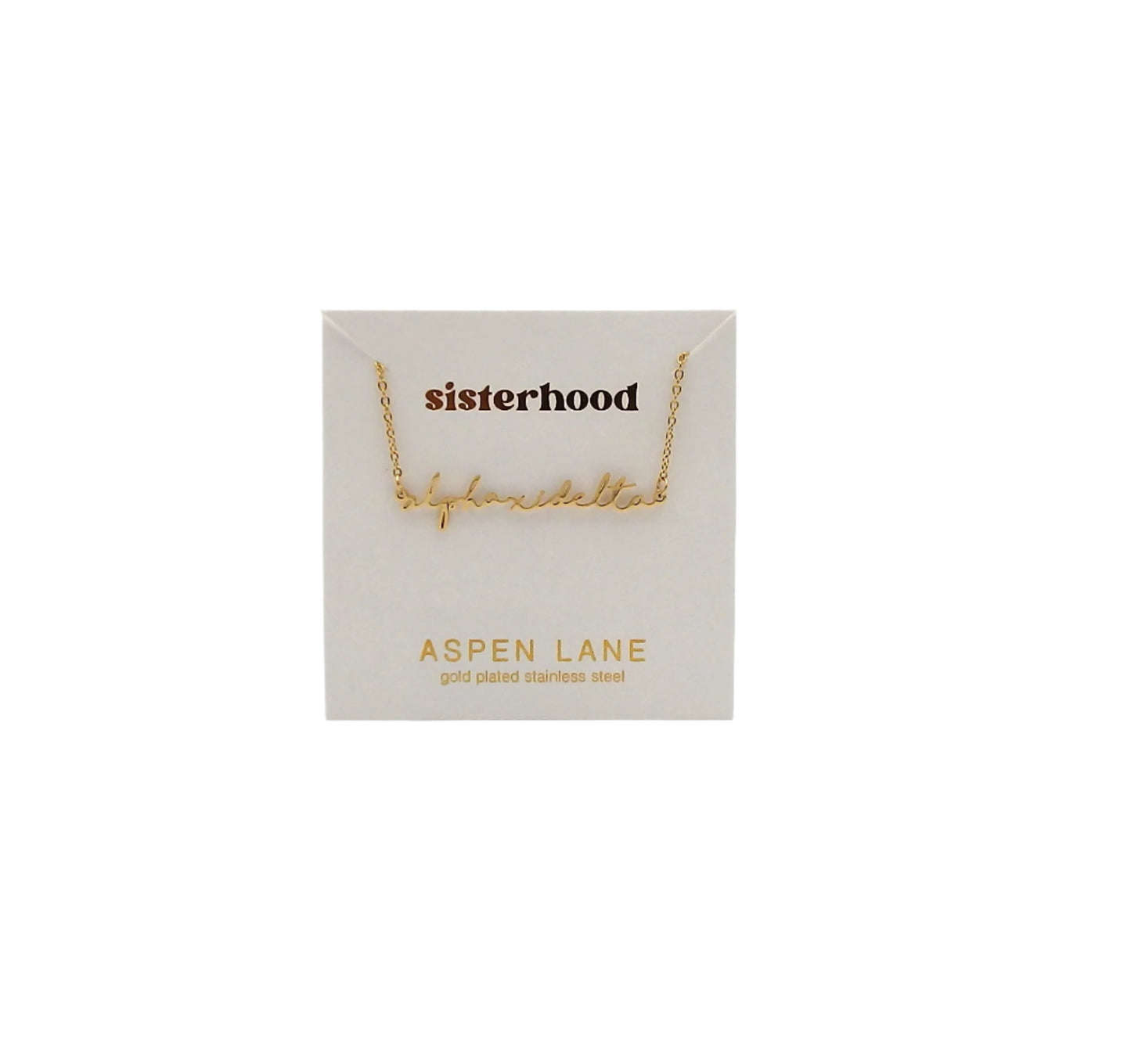 Alpha Xi Delta Script Necklace