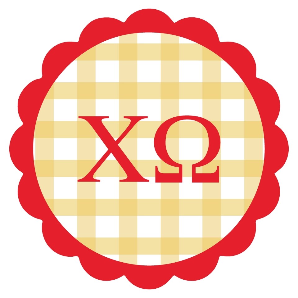 Chi Omega Gingham Sticker