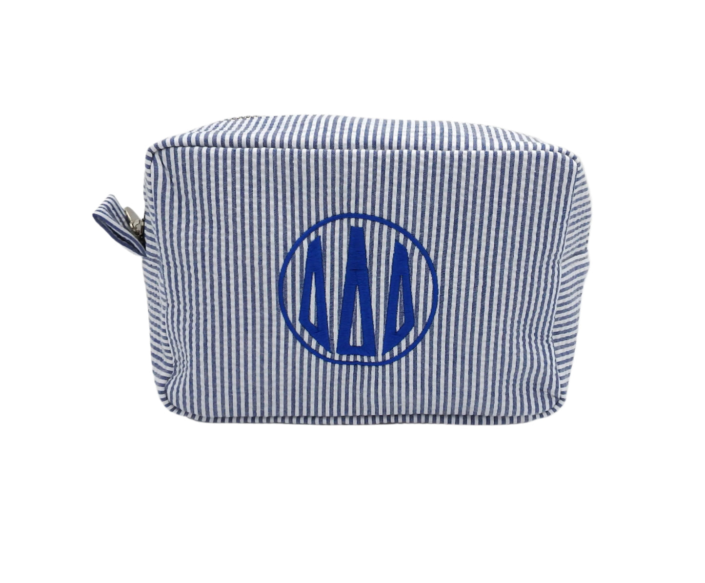 Delta Delta Delta Seersucker Monogram Cosmetic Case