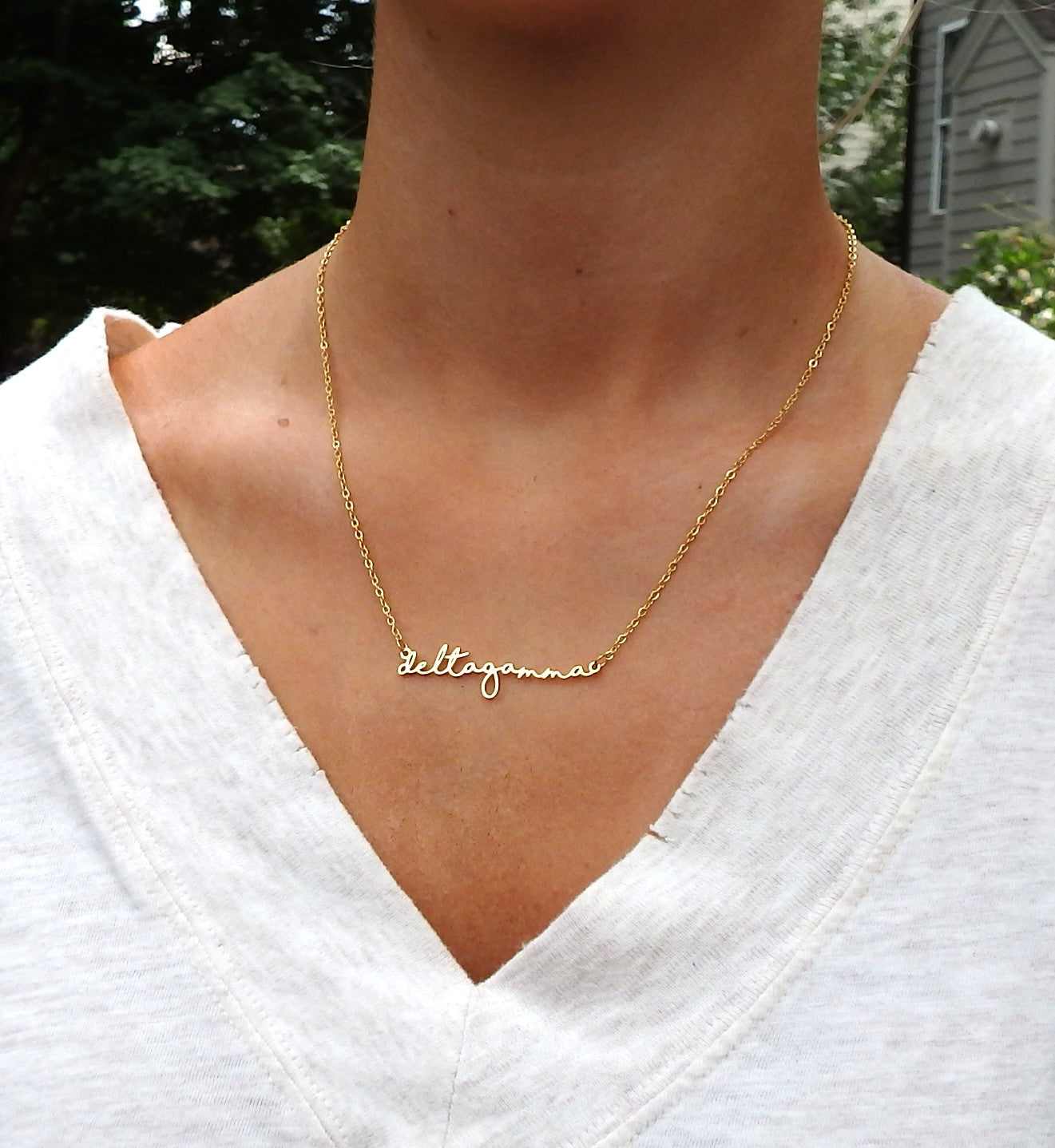 Delta Gamma Script Necklace
