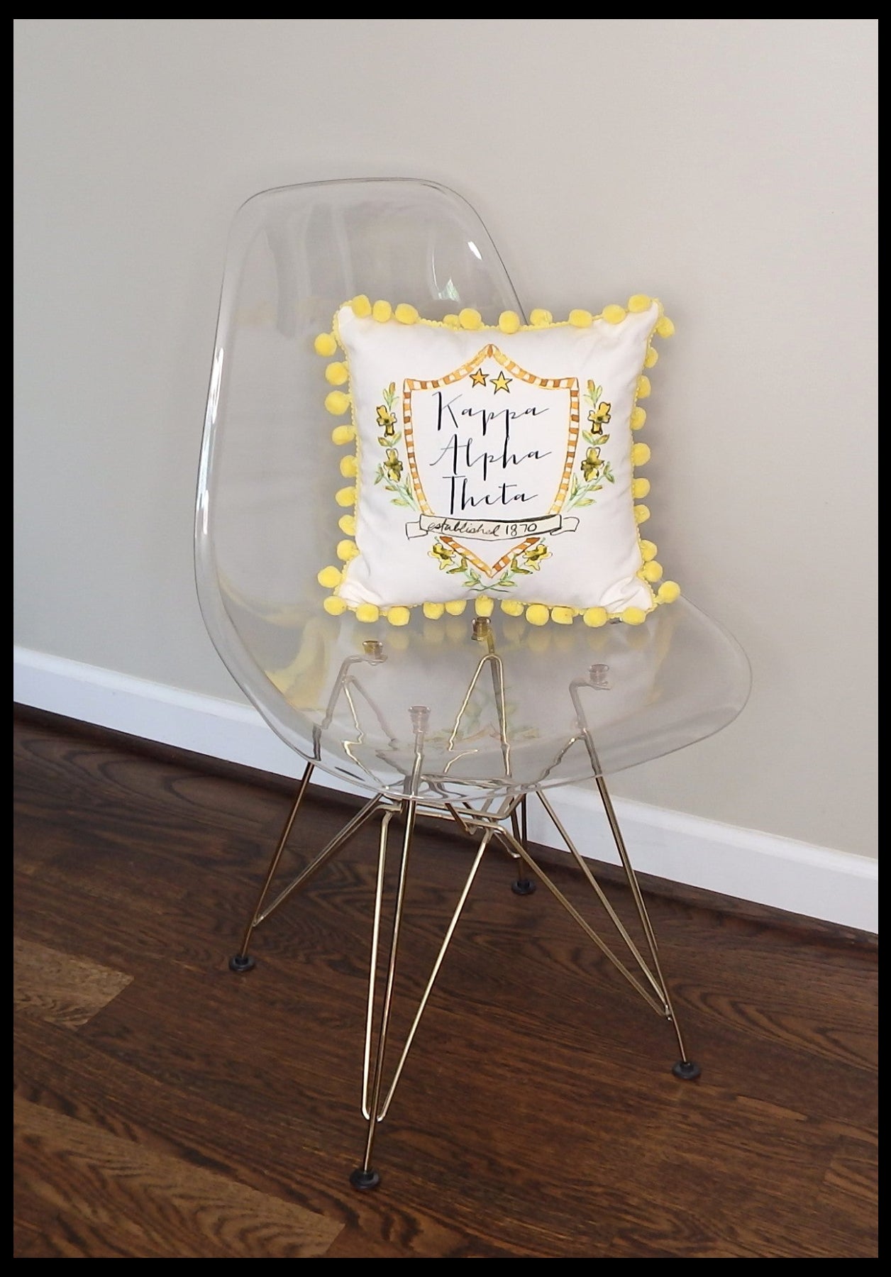 Kappa Alpha Theta Pom Pom Pillow