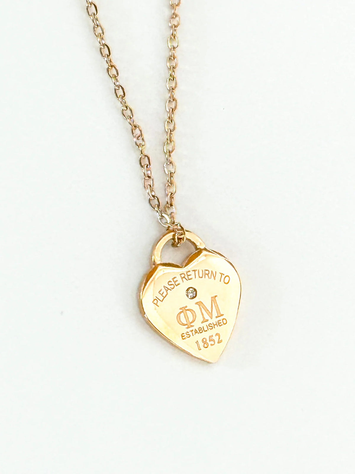 Phi Mu Please Return Necklace