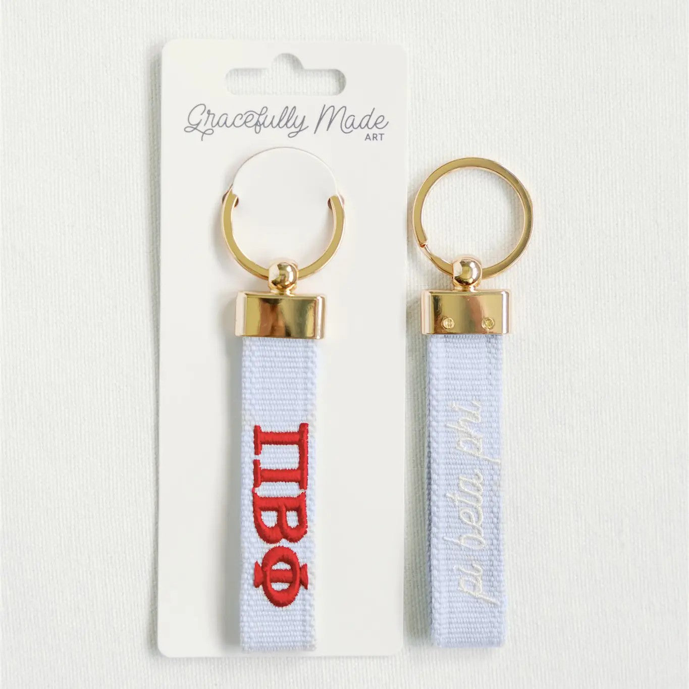 Pi Beta Phi Embroidered Keychain