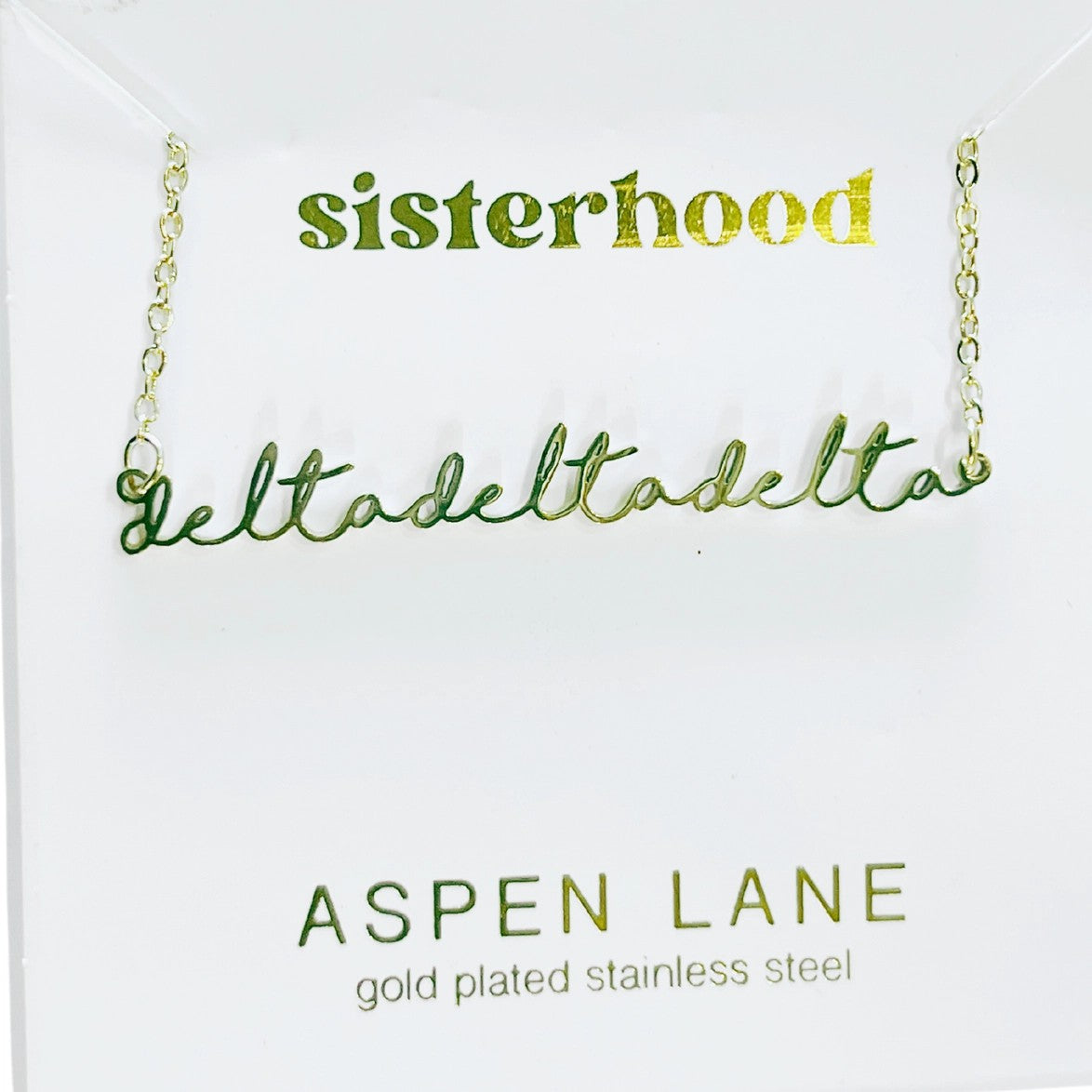 Delta Delta Delta Script Necklace
