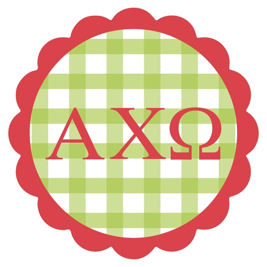 Alpha Chi Omega Gingham Sticker
