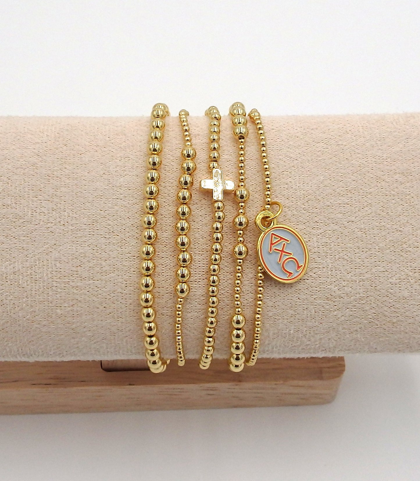 Alpha Chi Omega Charm Stacked Bracelets