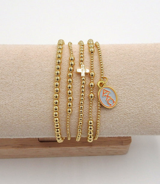 Alpha Chi Omega Charm Stacked Bracelets