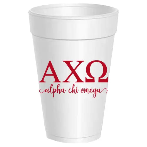 Alpha Chi Omega 10 count Sorority Foam Cups