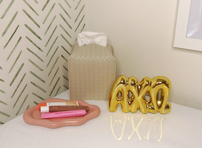 Alpha Chi Omega Gold Shelf Letters