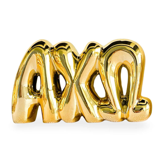 Alpha Chi Omega Gold Shelf Letters