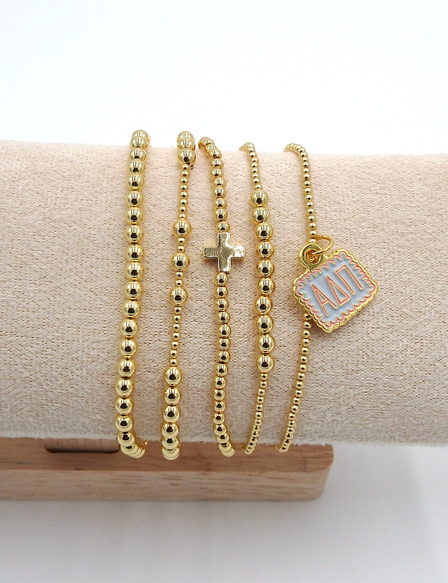 Alpha Delta Pi Charm Stacked Bracelets