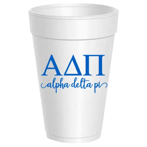 Alpha Delta Pi 10 count Sorority Foam Cups