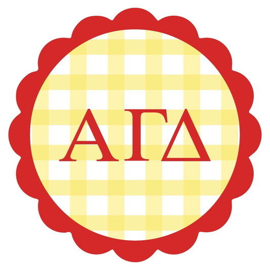 Alpha Gamma Delta Gingham Sticker