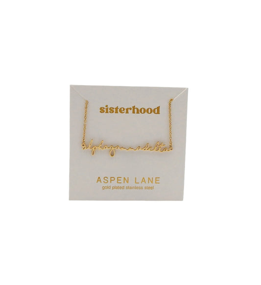 Alpha Gamma Delta Script Necklace