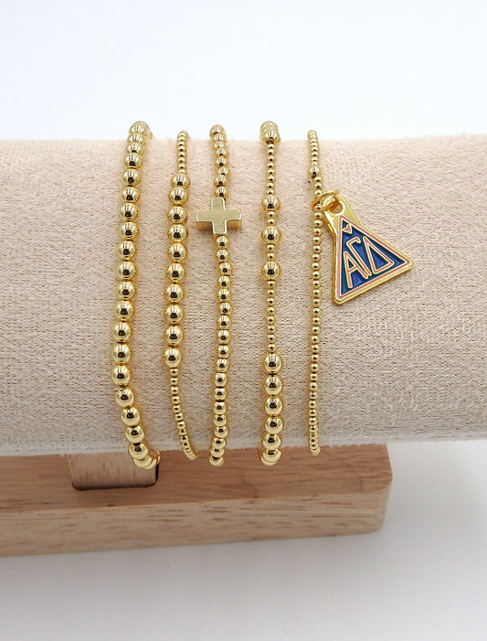 Alpha Gamma Delta Charm Stacked Bracelets
