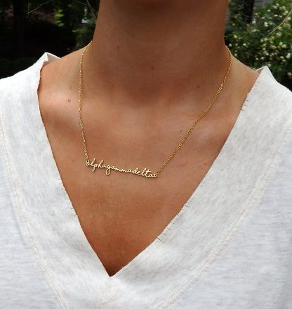Alpha Gamma Delta Script Necklace