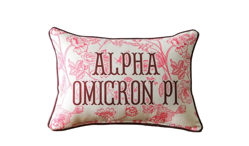 Alpha Omicron Pi Toile Pillow
