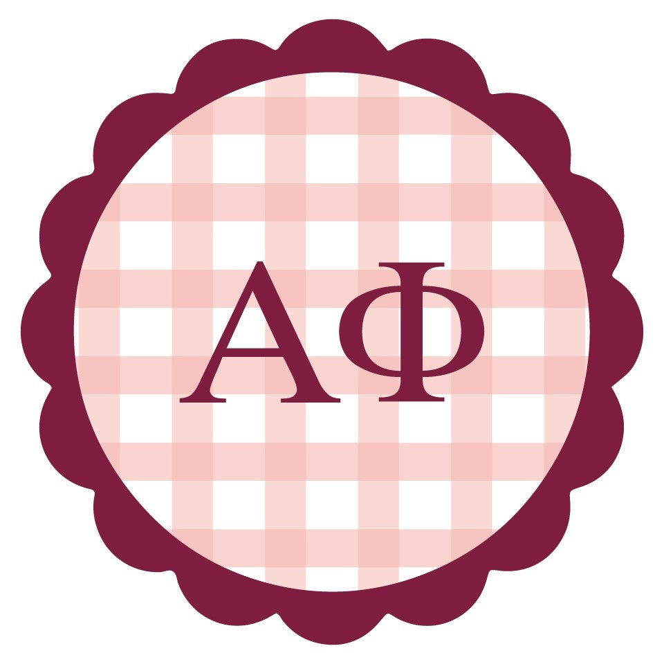 Alpha Phi Gingham Sticker