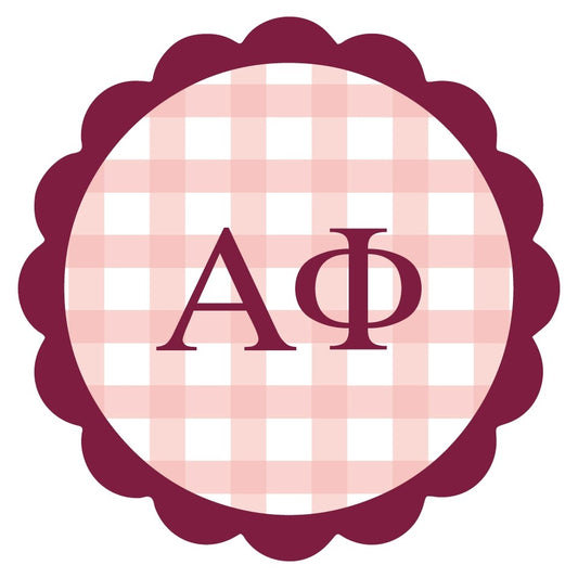 Alpha Phi Gingham Sticker