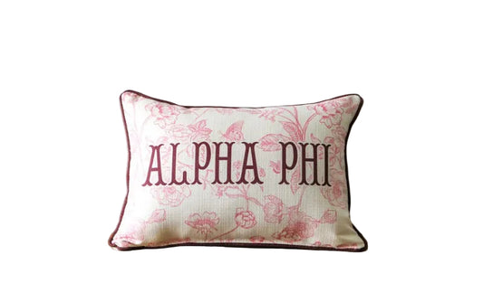 Alpha Phi Toile Pillow