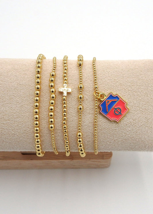 Alpha Phi Charm Stacked Bracelets