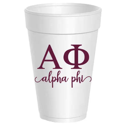 Alpha Phi 10 count Sorority Foam Cups