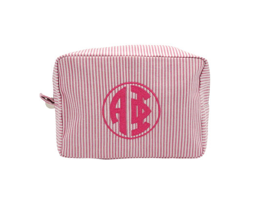 Alpha Phi Seersucker Monogram Cosmetic Case