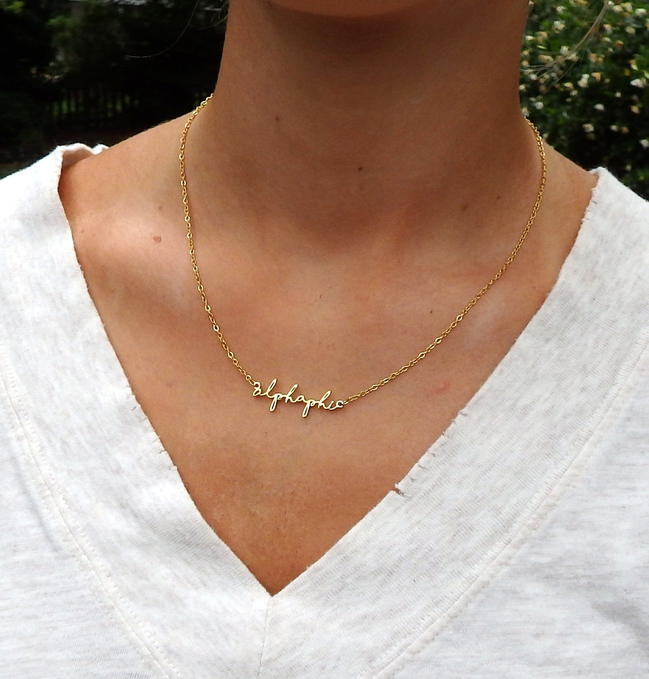 Alpha Phi Script Necklace