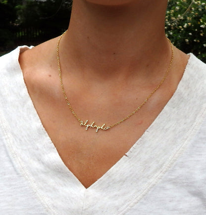 Alpha Phi Script Necklace