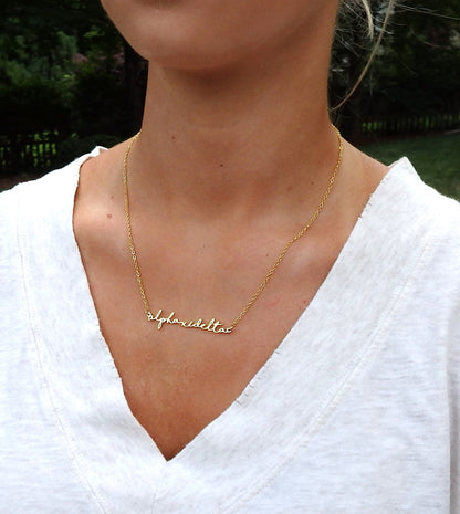 Alpha Xi Delta Script Necklace