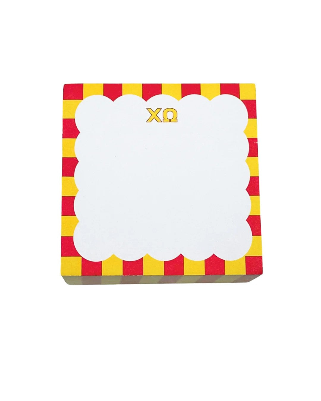Chi Omega Scalloped Note Cube