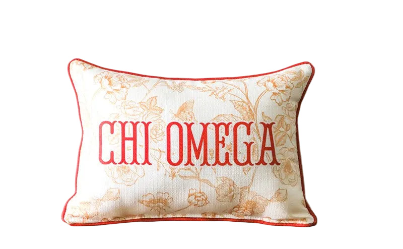 Chi Omega Toile Pillow
