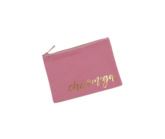 Chi Omega Canvas Pouch