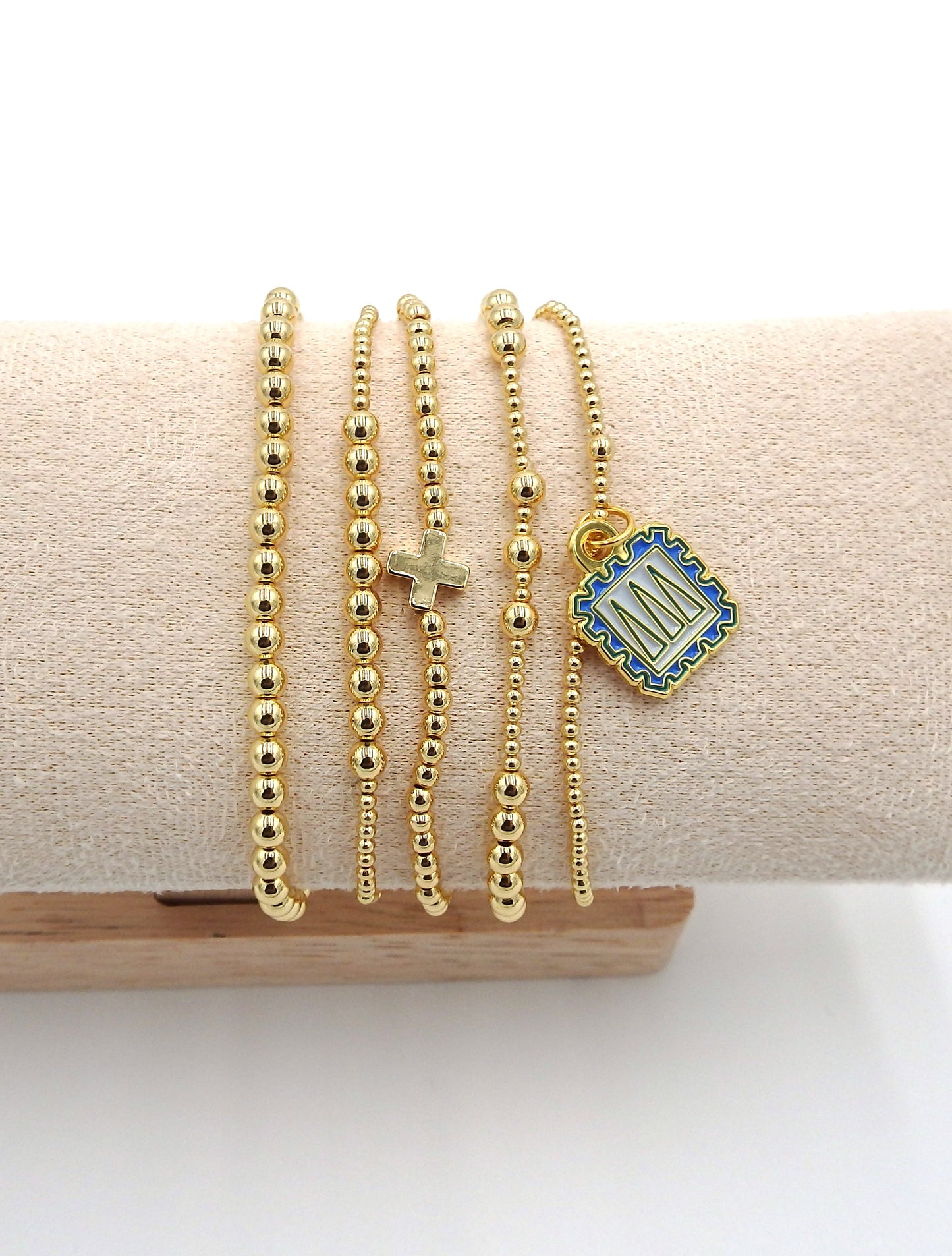 Delta Delta Delta Charm Stacked Bracelets