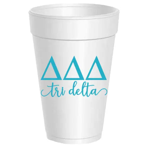 Delta Delta Delta 10 count Sorority Foam Cups