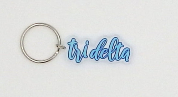 Delta Delta Delta Script Keychain