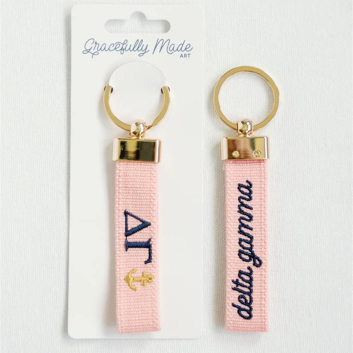 Delta Gamma Embroidered Keychain
