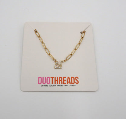 Delta Gamma Rhinestone Letters Necklace