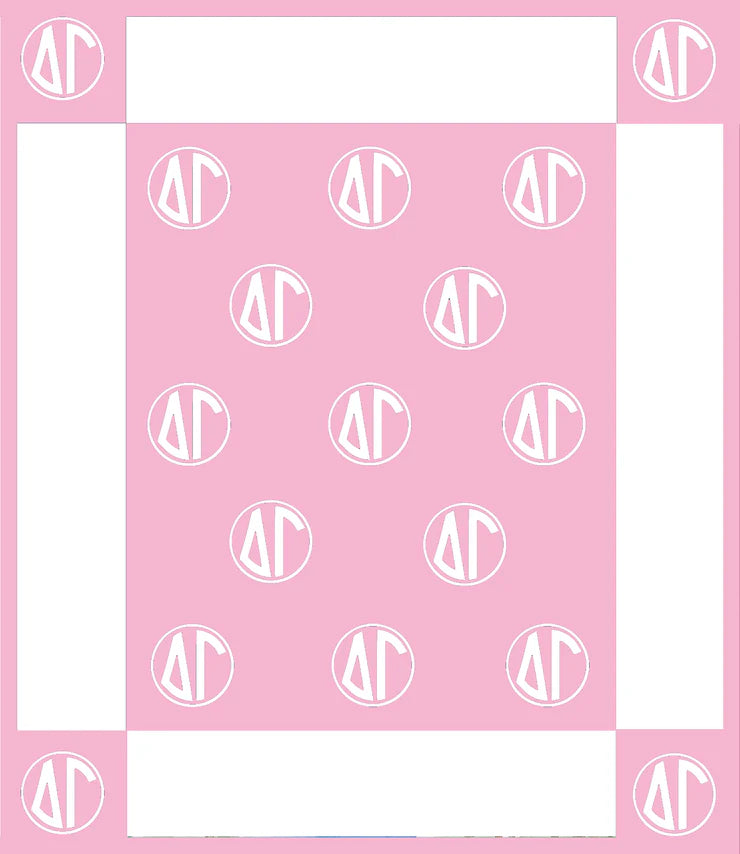 Delta Gamma Circle Monogram Blanket