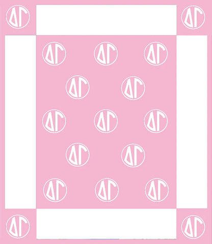 Delta Gamma Circle Monogram Blanket