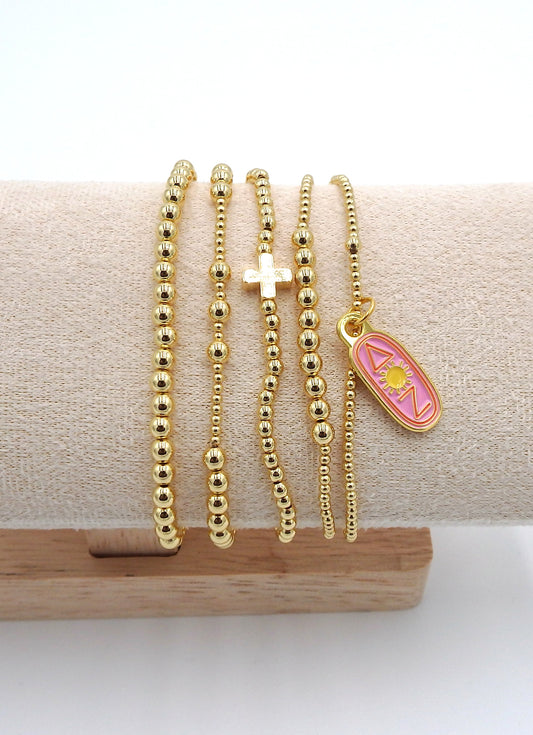 Delta Zeta Charm Stacked Bracelets