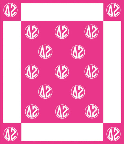 Delta Zeta Circle Monogram Blanket