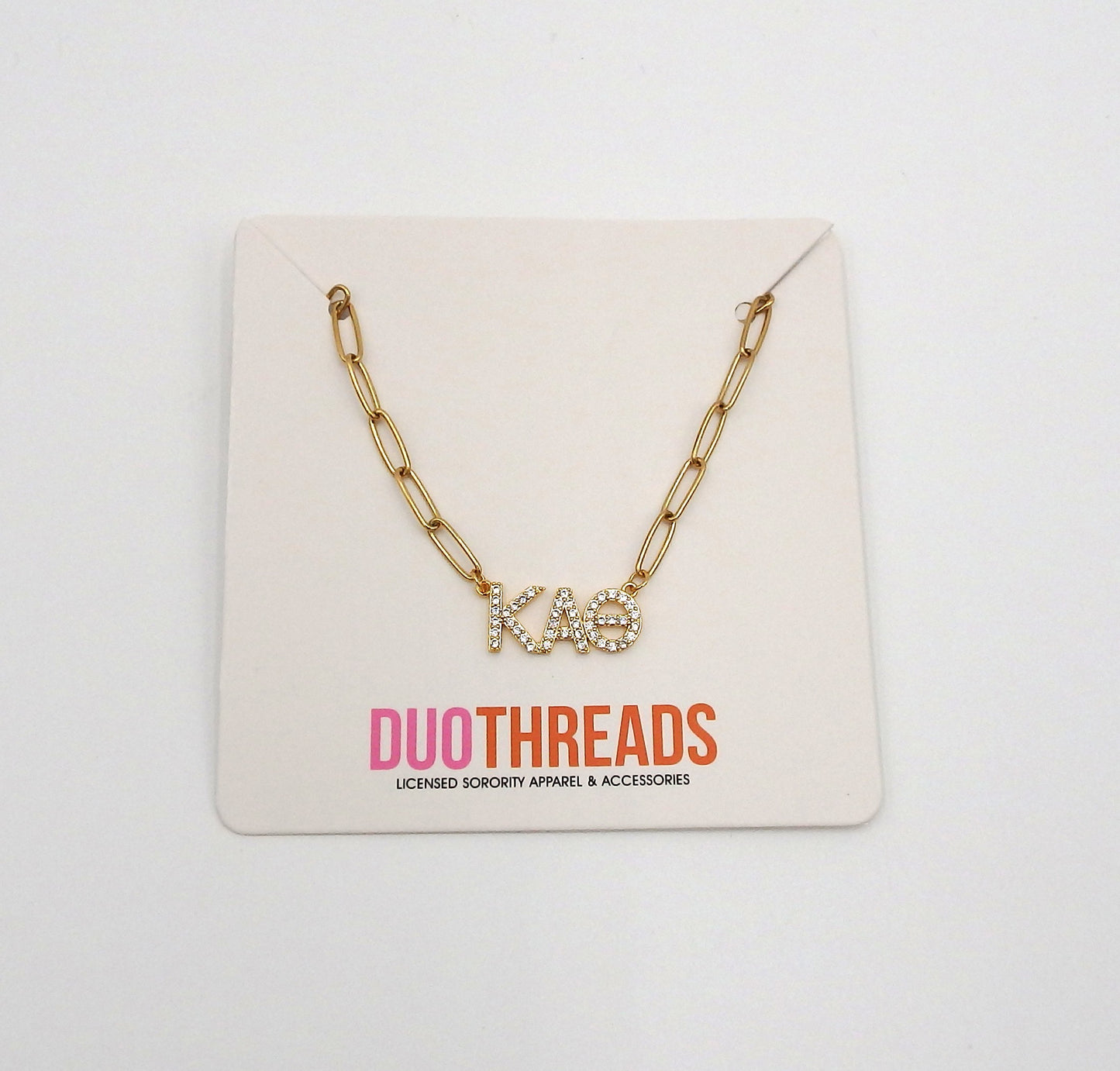 Kappa Alpha Theta Rhinestone Letters Necklace