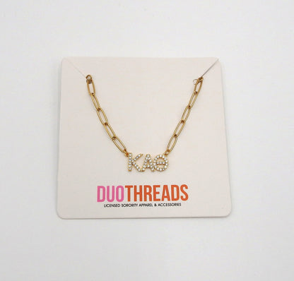 Kappa Alpha Theta Rhinestone Letters Necklace