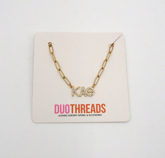 Kappa Alpha Theta Rhinestone Letters Necklace