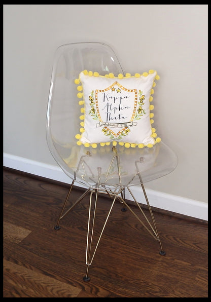 Kappa Alpha Theta Pom Pom Pillow