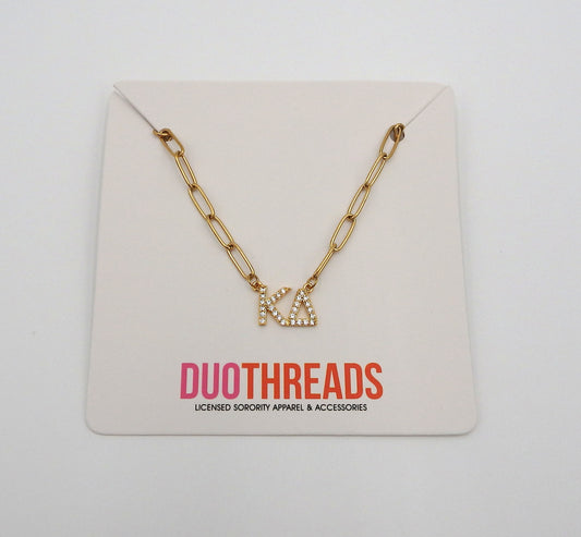 Kappa Delta Rhinestone Letters Necklace