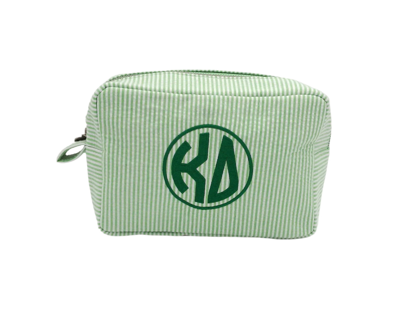 Kappa Delta Seersucker Monogram Cosmetic Case